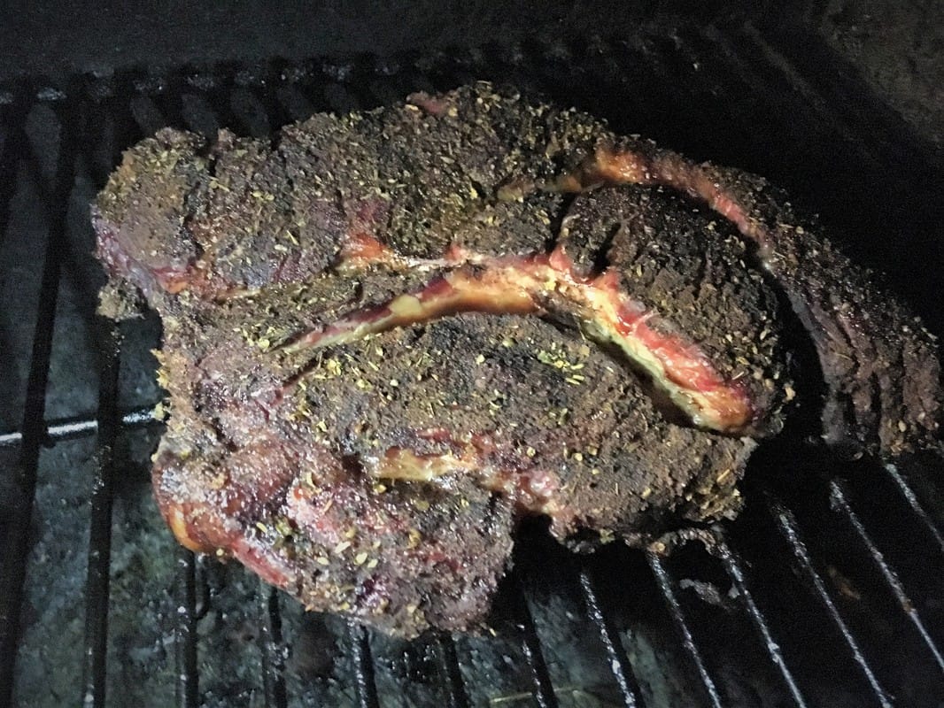smoked BBQ chuck roast for BBQ beef