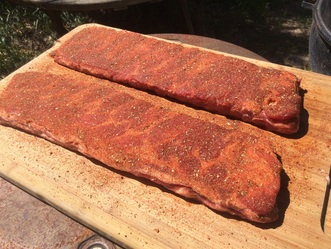dry rubbed St Louis style BBQ pork ribs