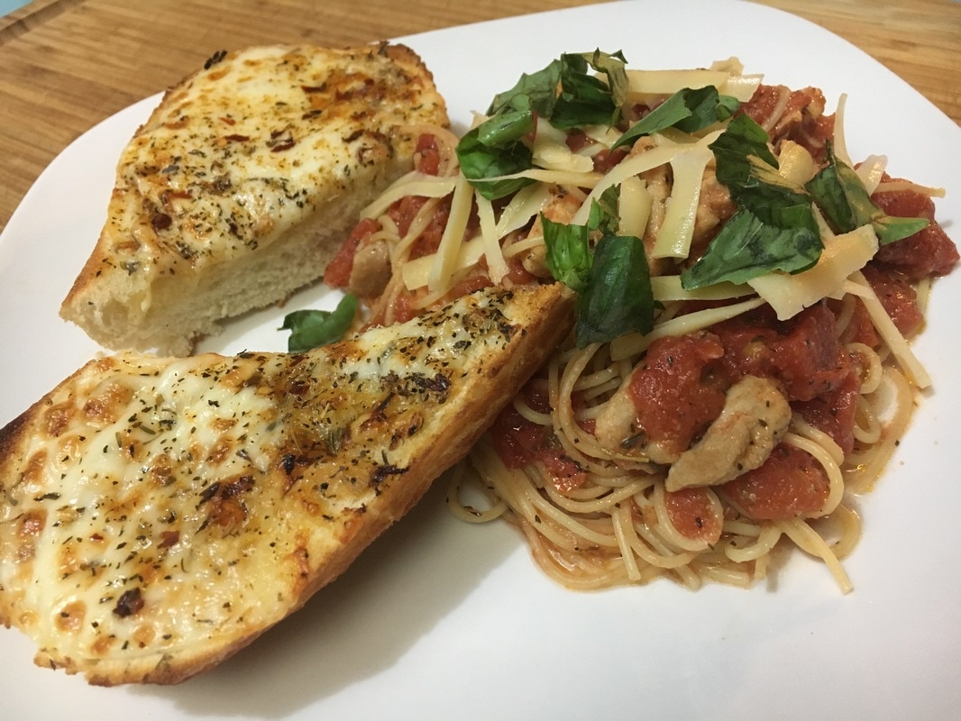 simple chicken cacciatore pasta with homemade marinara recipe