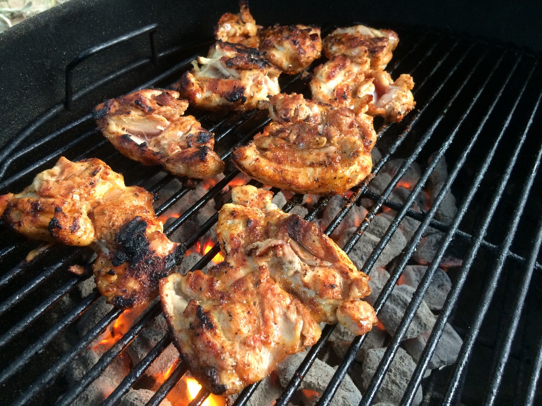 BBQ grilled chicken thighs